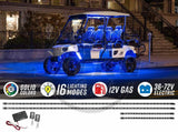 12-Volt Million Color Expandable LED 6-Seater Golf Cart Underbody Lighting Kit Accessories