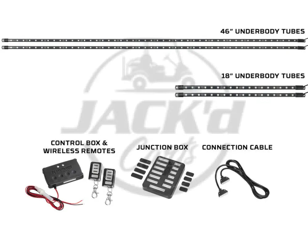 12-Volt Million Color Expandable LED 6-Seater Golf Cart Underbody Lighting Kit Accessories