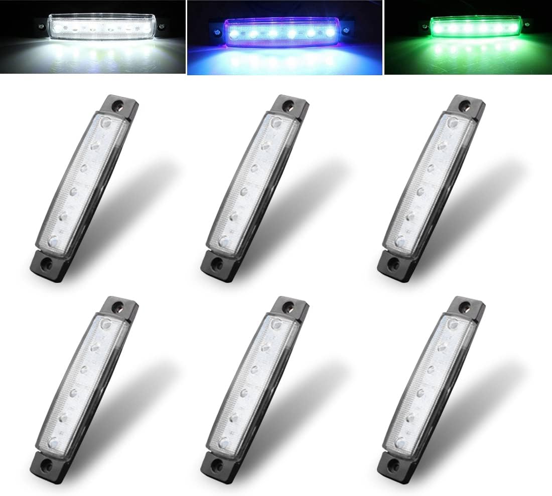 Botepon 6Pcs Led Rock Lights, Strip Lights, Wheel Well Lights, Led Underglow Kit for Golf Cart, Trucks, Jeep Wrangler, RZR, Offroad, F150, F250, Snowmobile (White)