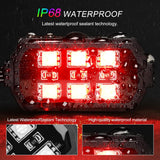 12 Pcs Motorcycle LED Light Kit, APP Control RGB Motorcycle LED Lights 16 Million Color Dual Remote Brake Light Music Mode IP68 Waterproof Motorcycle Lights with Power Switch