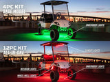 12-Volt Million Color Expandable LED 4-Seater Golf Cart Underbody Lighting Kit