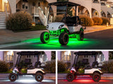 LED Glow Under Lighting Kit 4pc Million Color 12v for a 4 Seater Golf Cart