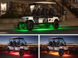 LED Glow Under Lighting Kit 4pc Million Color 12v for a 6 Seater Golf Cart