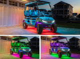 12-Volt Bluetooth Million Color LED Extended 6-Seater Wheelbase Golf Cart Underbody & Canopy Lighting Kit with Smartphone Control