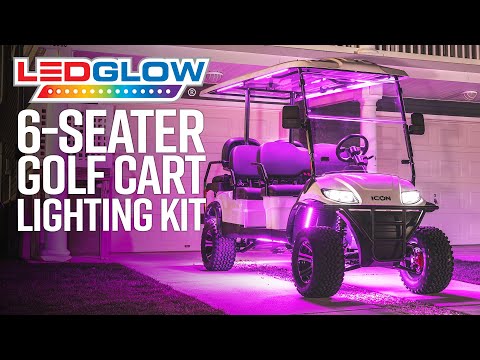 LED Glow Under Lighting Kit 4pc Million Color 12v for a 6 Seater Golf Cart